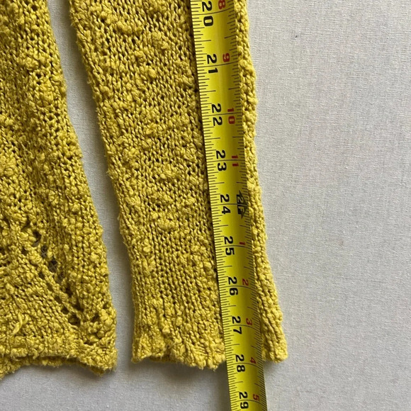 Anthropologie Yellow Bird Peaked Pointelle V-Neck knit  Sweater Sz S - Picture 11 of 13